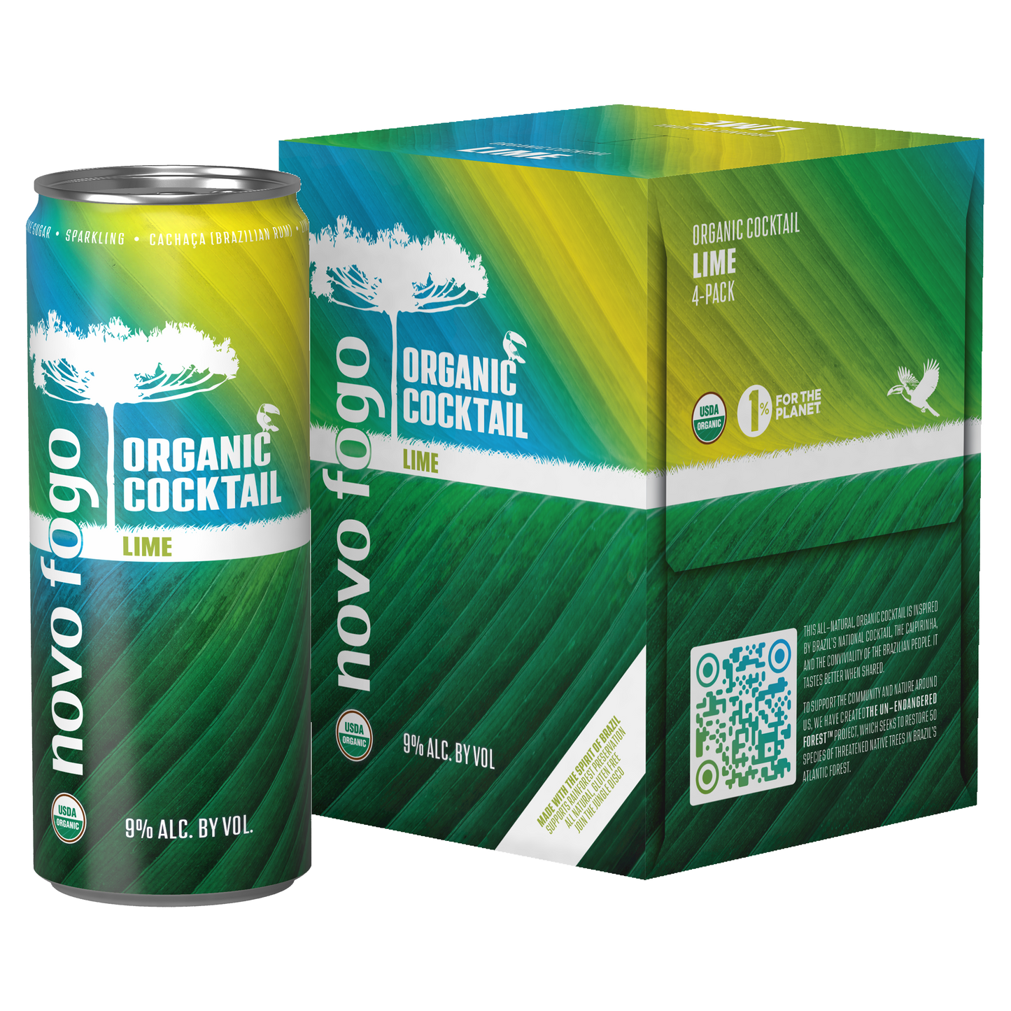 Novo Fogo Organic Cocktail - Lime 4-Pack