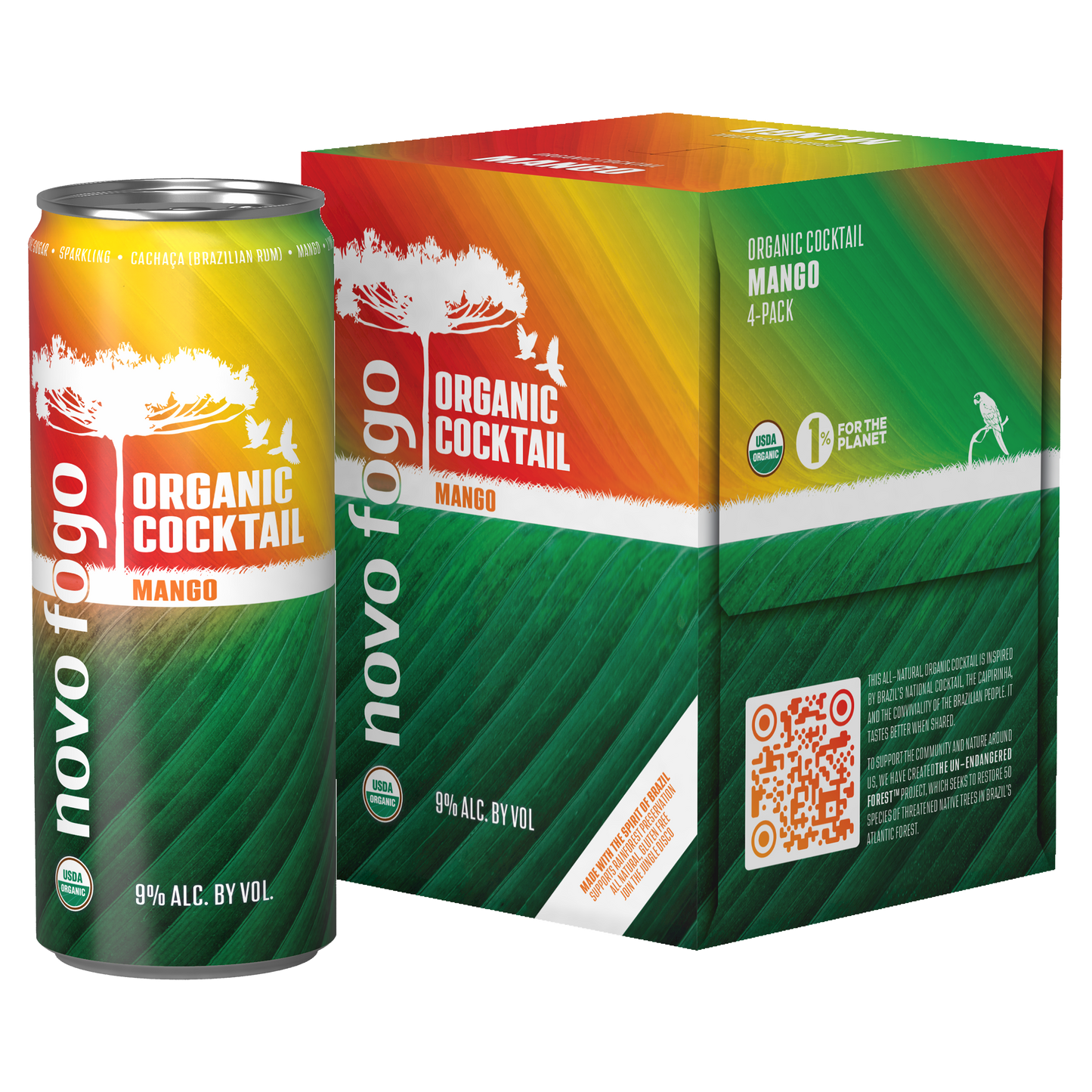 Novo Fogo Organic Cocktail - Mango 4-Pack