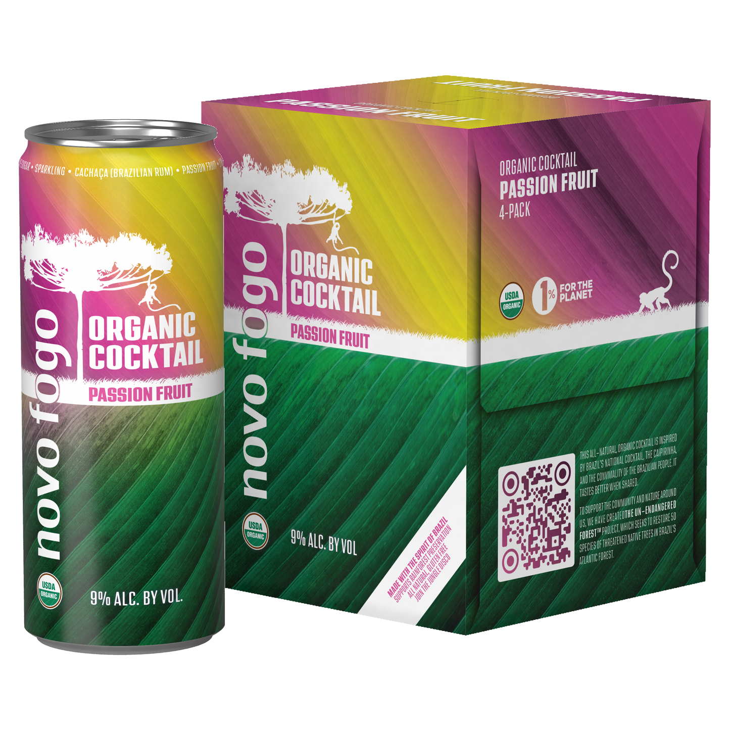 Novo Fogo Organic Cocktail - Passion Fruit 4-Pack