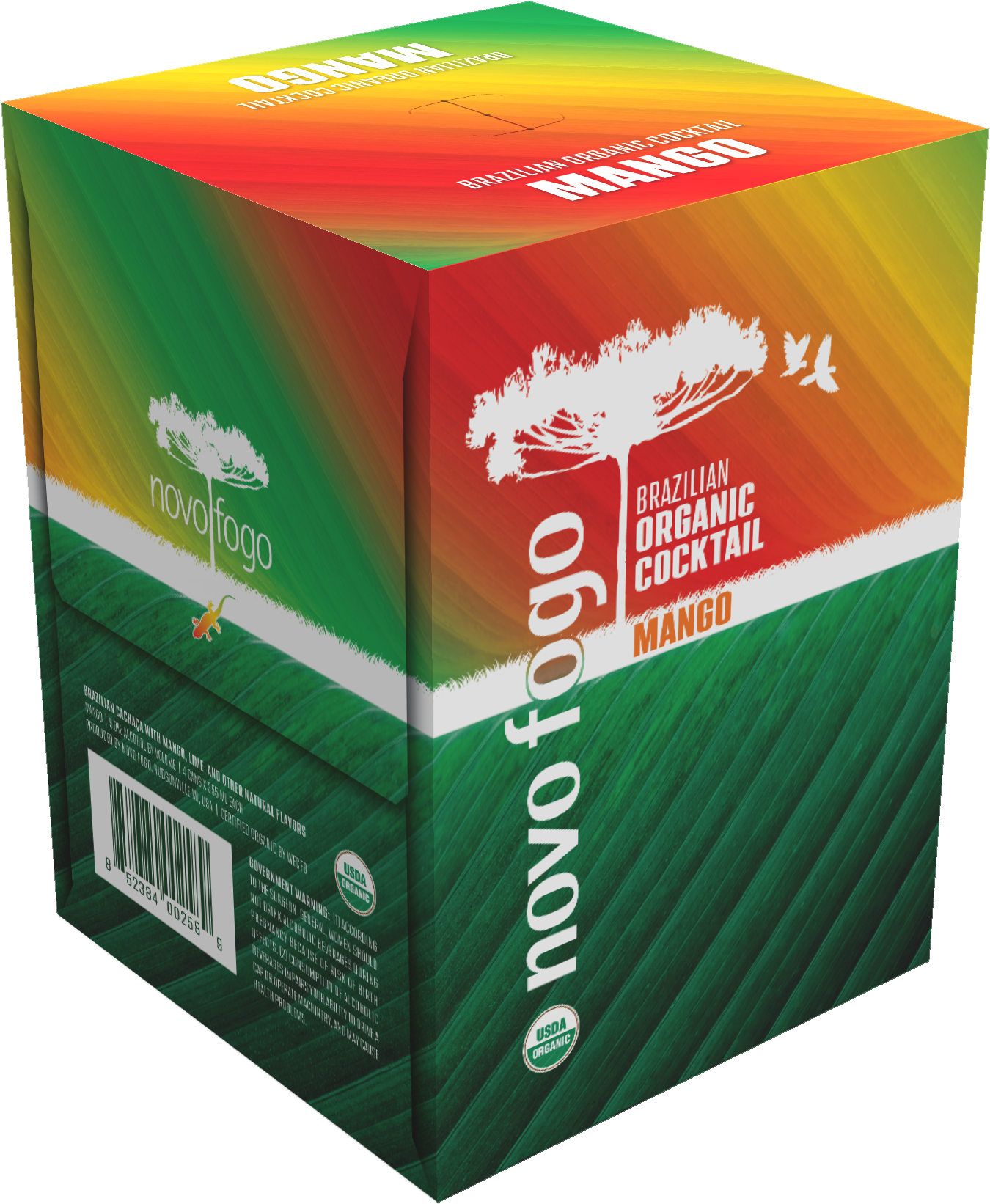 Novo Fogo Brazilian Organic Cocktail - Mango 4-Pack