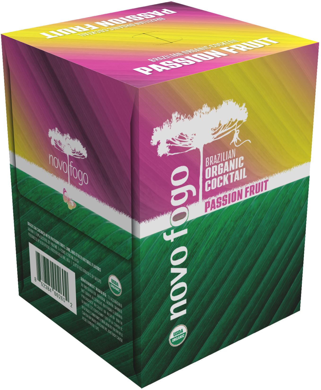 Novo Fogo Brazilian Organic Cocktail - Passion Fruit 4-Pack